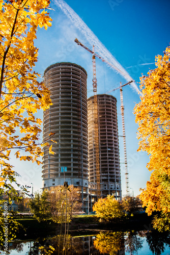 Photo: Construction site of modern building Construction site of modern building