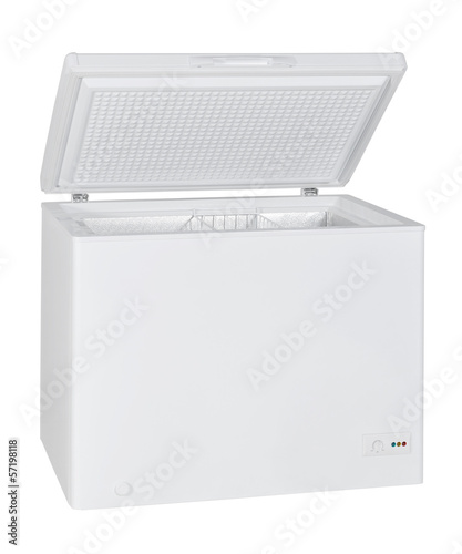 Photo: Home chest freezer isolated with clipping path Home chest freezer isolated with clipping path