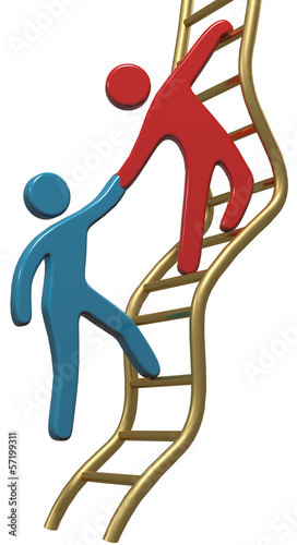 Illustration: People help join up success ladder People help join up success ladder