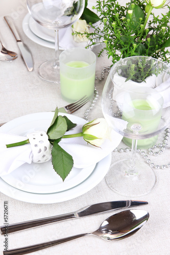 Photo: Table arrangement in restaurant Table arrangement in restaurant
