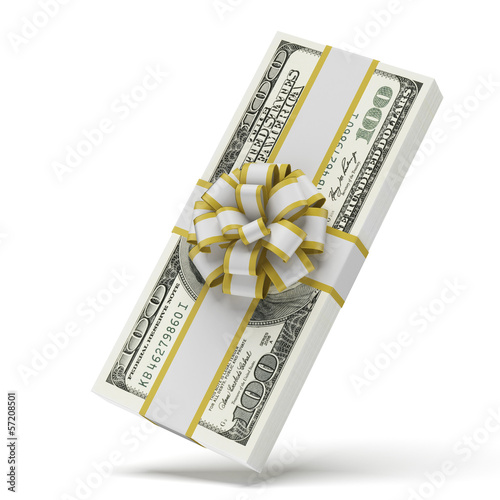 Illustration: Dollars with decorative bow Dollars with decorative bow