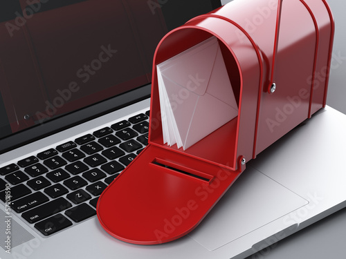 Illustration: laptop and mailbox laptop and mailbox