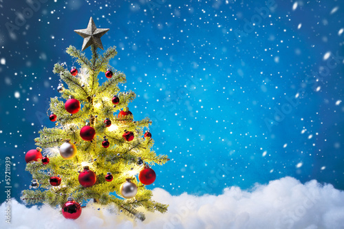 Photo: Christmas tree with decoration Christmas tree with decoration