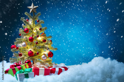 Photo: Christmas tree with decoration Christmas tree with decoration
