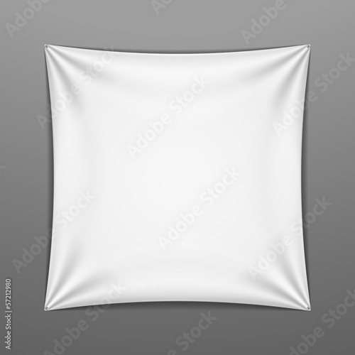 Vector: White stretched square shape with folds White stretched square shape with folds