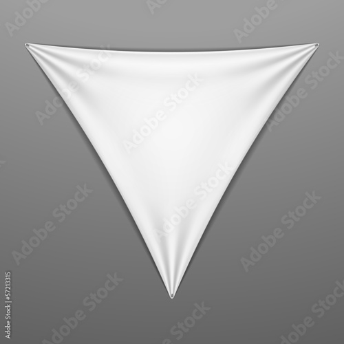 Vector: White stretched triangular shape with folds White stretched triangular shape with folds