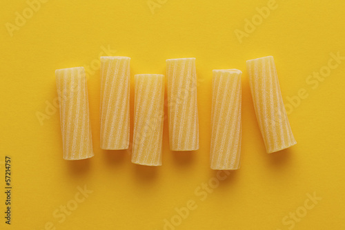 Photo: Traditional raw rigatoni pasta Traditional raw rigatoni pasta