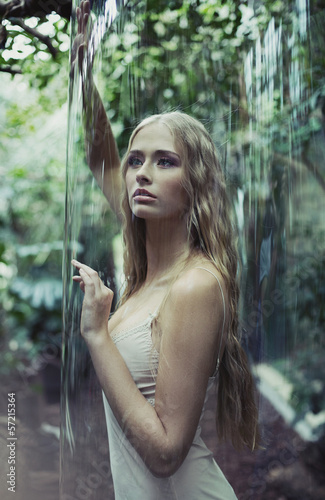 Photo: Young lady imprisoned in giant soap bubble Young lady imprisoned in giant soap bubble