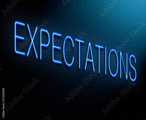 Illustration: Expectations concept. Expectations concept.