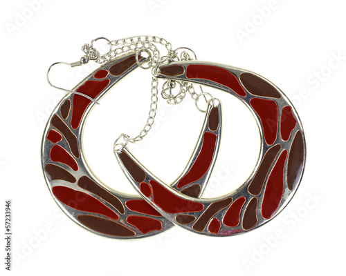 Photo: Exotic Large Pierced Earrings On White Exotic Large Pierced Earrings On White