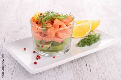 Photo: avocado and salmon avocado and salmon