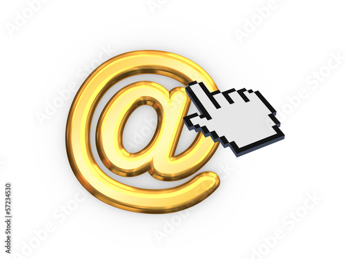 Illustration: Cursor and AT symbol. Cursor and AT symbol.