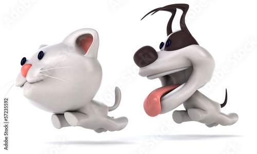 Illustration: Chat et chien Chat et chien