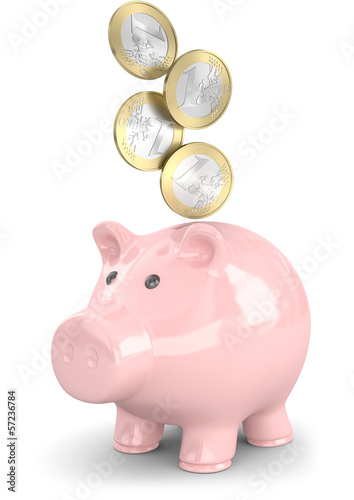 Illustration: sparschwein münzen von vorne sparschwein münzen von vorne