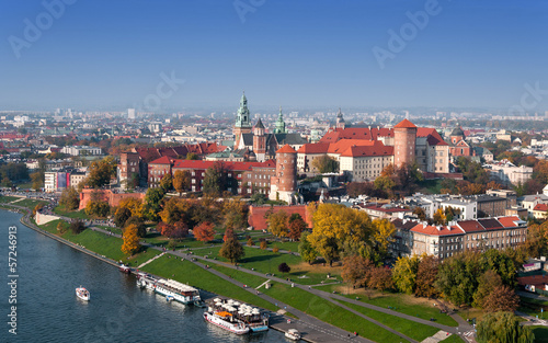 Photo: Krakow Skyline with Wawel Castle in Fall Krakow Skyline with Wawel Castle in Fall