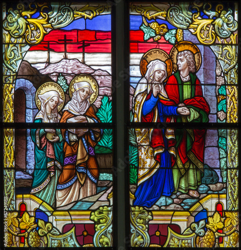 Photo: Mechelen - Women at tomb of Jesus scene in cathedral Mechelen - Women at tomb of Jesus scene in cathedral