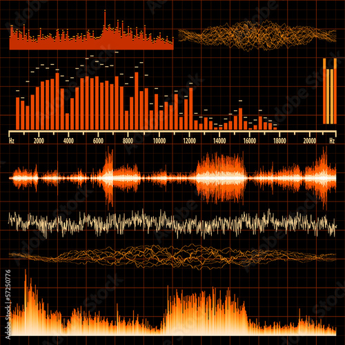 Vector: Sound waves set. Music background. EPS 10 Sound waves set. Music background. EPS 10
