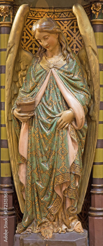 Photo: Antwerp - Carved polychrome angel from pulpit of Joriskerk Antwerp - Carved polychrome angel from pulpit of Joriskerk