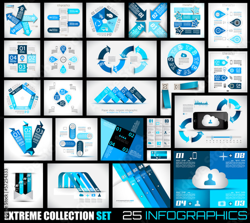 Vector: Extreme Collection of 25 quality Infographics background. Extreme Collection of 25 quality Infographics background.