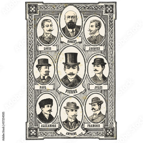 Vector: French family portrait French family portrait