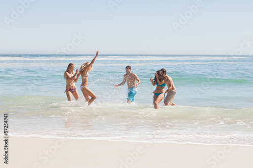 Photo: Group of friends having fun on the beach Group of friends having fun on the beach
