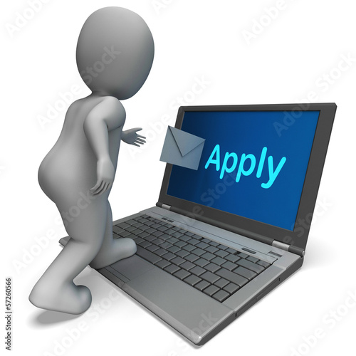 Illustration: Apply Email Shows Applying For Employment Online Apply Email Shows Applying For Employment Online