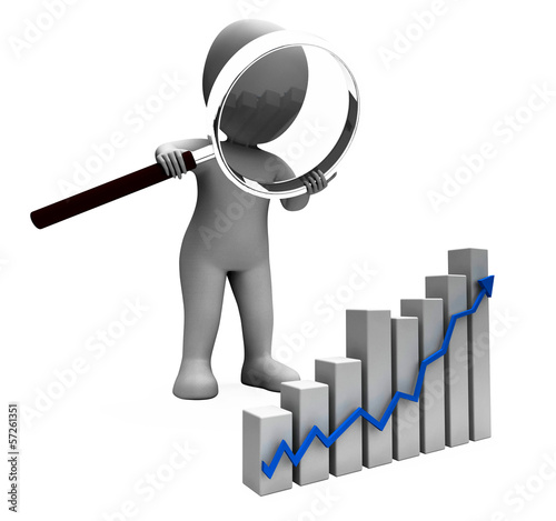 Illustration: Increasing Graph Character Shows Profit Income Rising Increasing Graph Character Shows Profit Income Rising