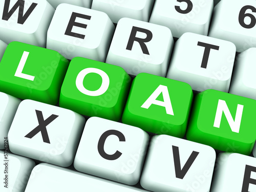 Illustration: Loan Keys Show Lending Or Funding. Loan Keys Show Lending Or Funding.