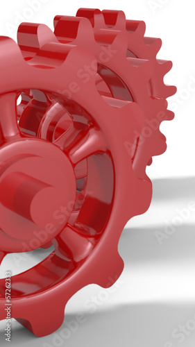Illustration: Rote Zahnräder isoliert 7 Rote Zahnräder isoliert 7