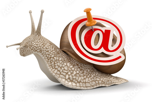 Illustration: Snail and e-mail (clipping path included) Snail and e-mail (clipping path included)