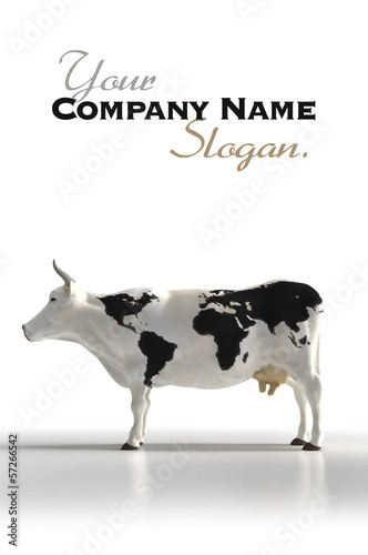 Illustration: World map cow World map cow