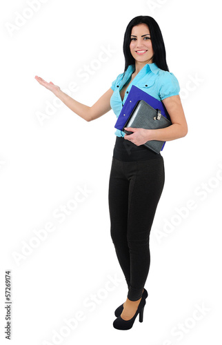 Photo: Isolated business girl Isolated business girl
