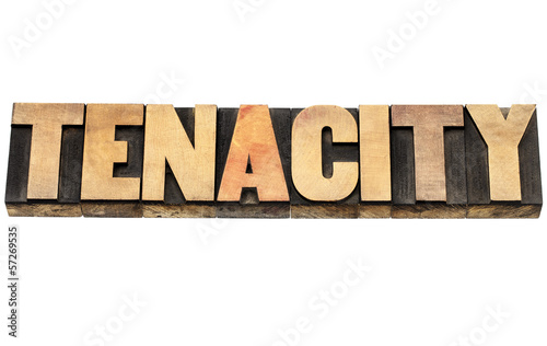 Photo: tenacity word in wood type tenacity word in wood type