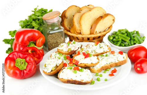 Photo: Sandwiches with cottage cheese and greens Sandwiches with cottage cheese and greens