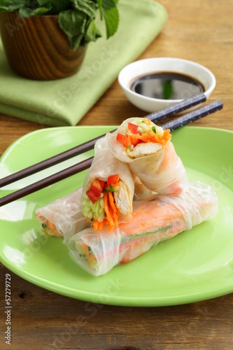 Photo: spring rolls with vegetables spring rolls with vegetables
