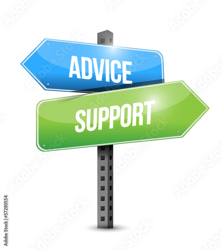 Illustration: advice, support road sign illustrations design advice, support road sign illustrations design