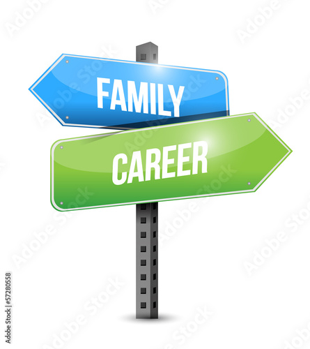 Illustration: family, career road sign illustrations design family, career road sign illustrations design