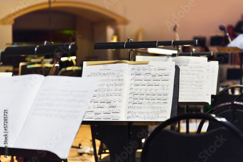 Photo: Musical instruments and sheet music Musical instruments and sheet music