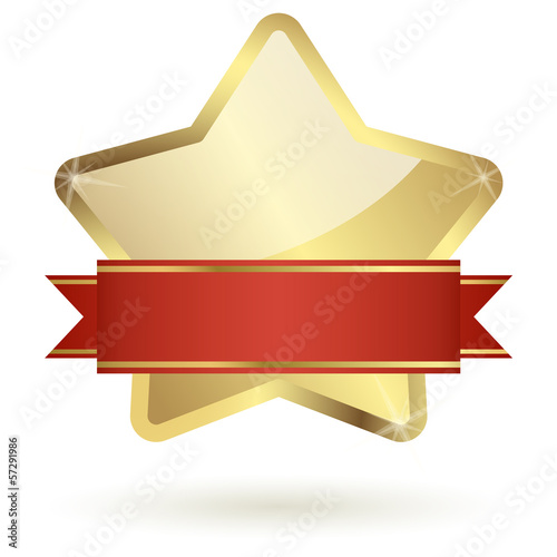 Vector: goldener Stern mit rotem Banner goldener Stern mit rotem Banner