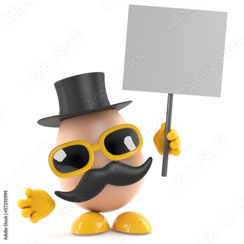 Illustration: Posh egg with placard Posh egg with placard