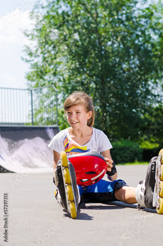 Photo: Young roller skater enjoying her summer vacation Young roller skater enjoying her summer vacation