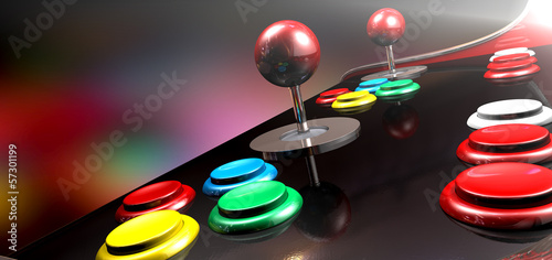 Photo: Arcade Control Panel With Joystick And Buttons Arcade Control Panel With Joystick And Buttons