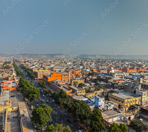 Photo: Aerial view of Jaipur (Pink city), Rajasthan, India Aerial view of Jaipur (Pink city), Rajasthan, India