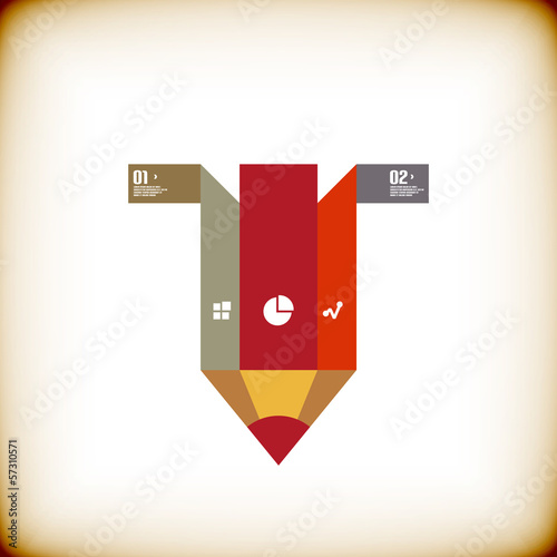 Vector: Pencil modern banner design template Pencil modern banner design template