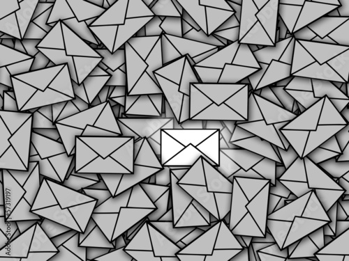 Illustration: 1 white among all grey letters 1 white among all grey letters
