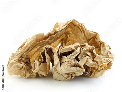 Photo: Crumpled paper on white background Crumpled paper on white background
