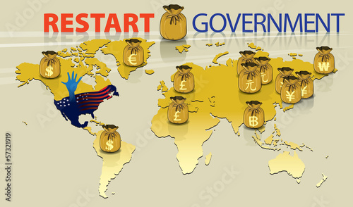 Vector: Graphic Represent Government Restart Event Graphic Represent Government Restart Event