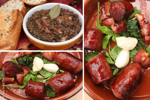 Photo: Lentilles vertes cuisinées - Saucisse lardons Lentilles vertes cuisinées - Saucisse lardons