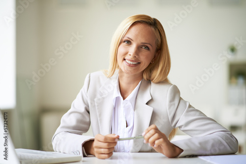 Photo: Businesswoman at workplace Businesswoman at workplace