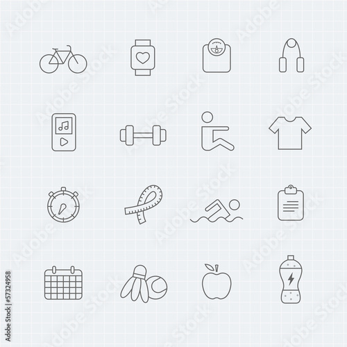Vector: exercise vector thin line symbol icon exercise vector thin line symbol icon